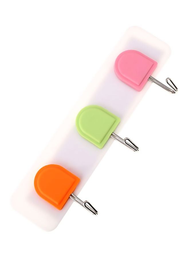 3-Hook Adhesive Hanger Assorted Orange/Pink/Green 10x18cm - v1622735771/N19367131A_2