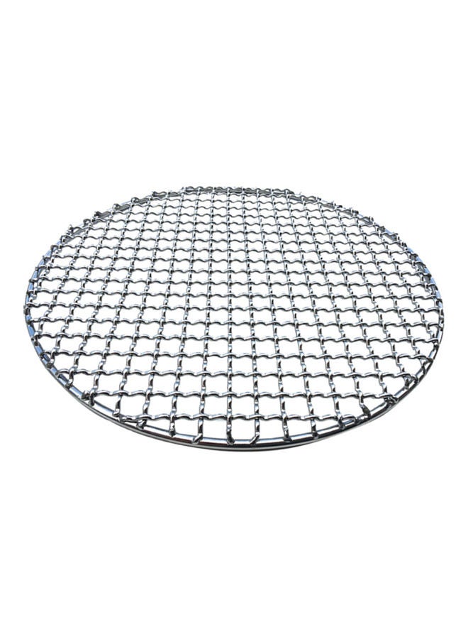 Round Stainless Steel Non-Stick Barbecue Grill Silver 23.8 x 23.75 x 0.8cm - v1622736113/N47956707A_1