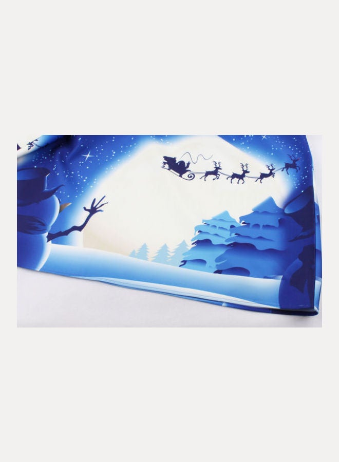 OUTAD Printed Stylish Fashion Dress Blue/White - Image 5