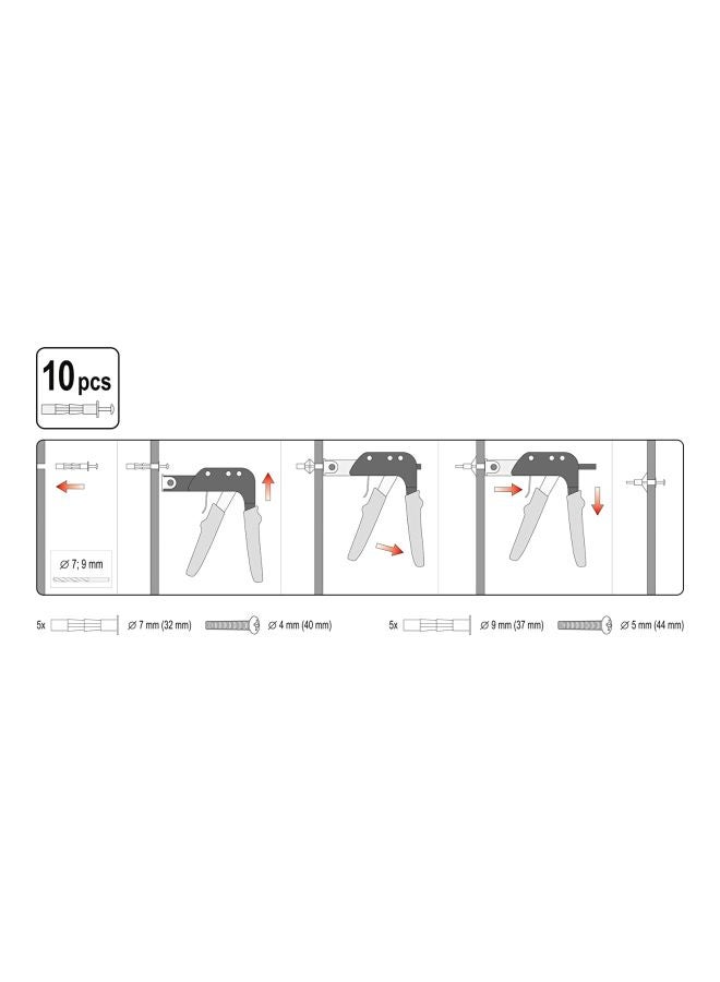 10-Piece Expansion Bolt Set Orange/Black 5.7x1.5inch