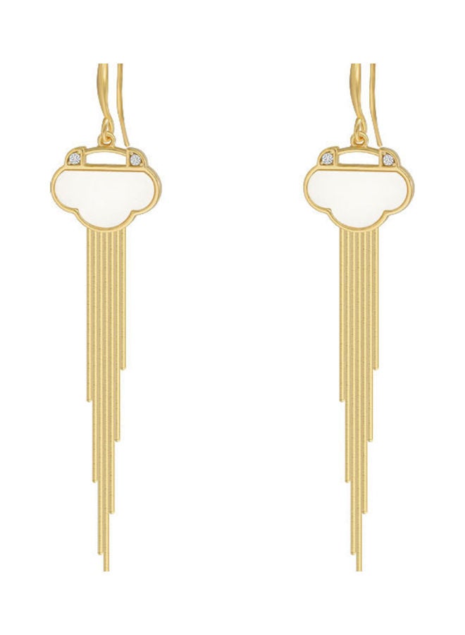 J.J Hand made 925 Sterling Silver Cloud Shaped Retro Long Tassel Earrings - Image 1