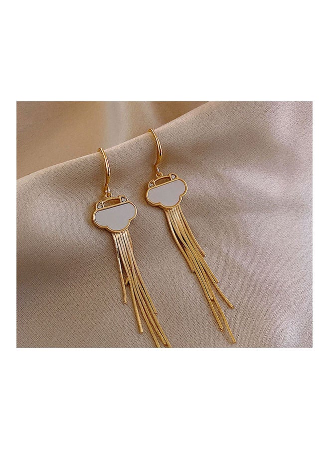 J.J Hand made 925 Sterling Silver Cloud Shaped Retro Long Tassel Earrings - Image 2