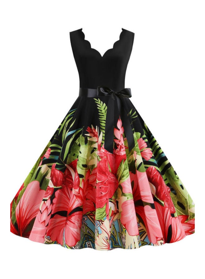 أوتاد فستان أنيق مزين بطبعة زهور - Image 1