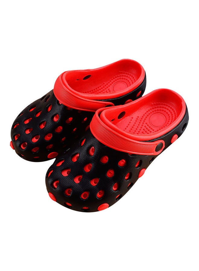 Summer Casual Closed Toe Multi Holes Anti-skid Sandals Black/Red - Image 1