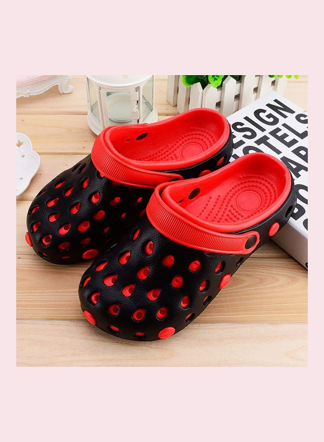 Summer Casual Closed Toe Multi Holes Anti-skid Sandals Black/Red - Image 2