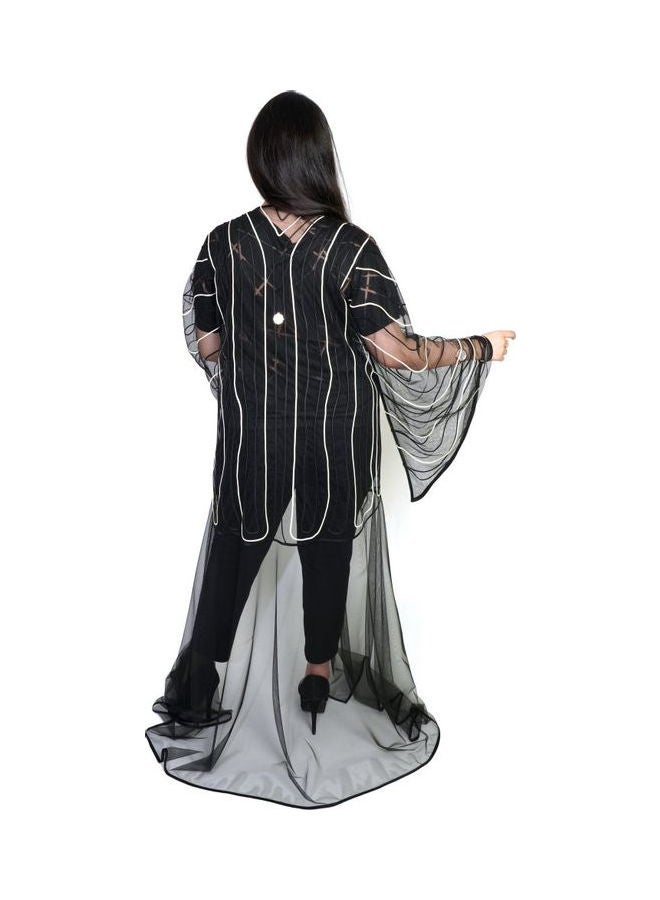 Embroidery Work Abaya Black - Image 3