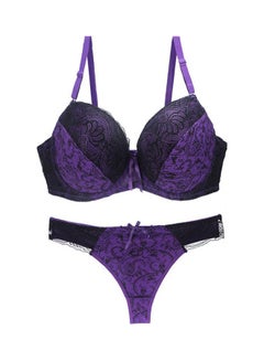 2-Piece Push Up Lace Underwear Set Purple