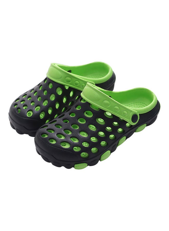 Multi Holes Anti-skid Outdoor Beach Slippers Sandals Black/Green - Image 1