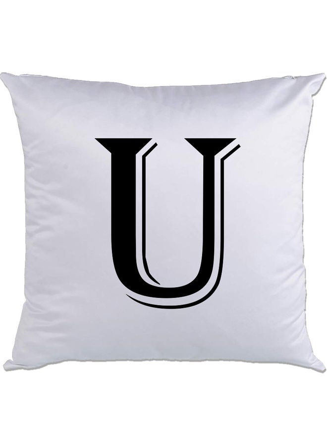 AMC DESIGN U Printed Cushion White/Black 40x40cm 