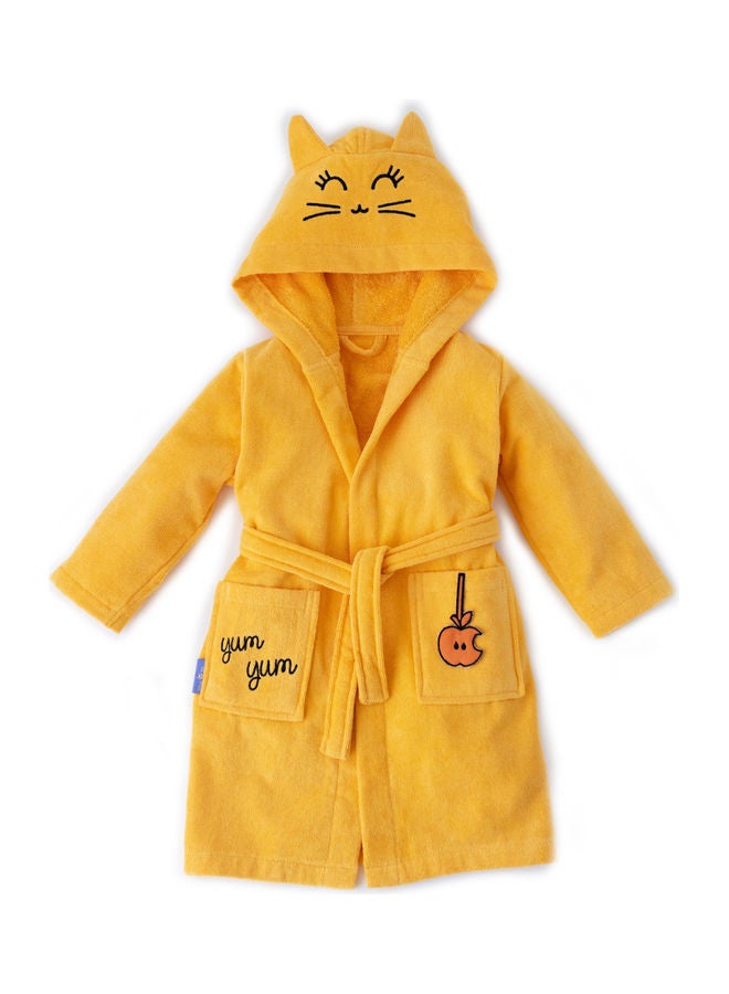 Milk & Moo Tombish Cat Velvet Bathrobe Black 64x36cm  - Image 1