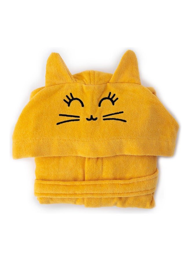 Milk & Moo Tombish Cat Velvet Bathrobe Black 64x36cm  - Image 2