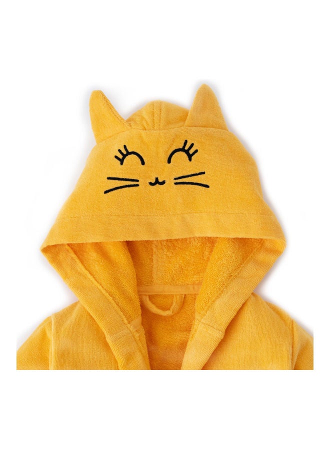 Milk & Moo Tombish Cat Velvet Bathrobe Black 64x36cm  - Image 3