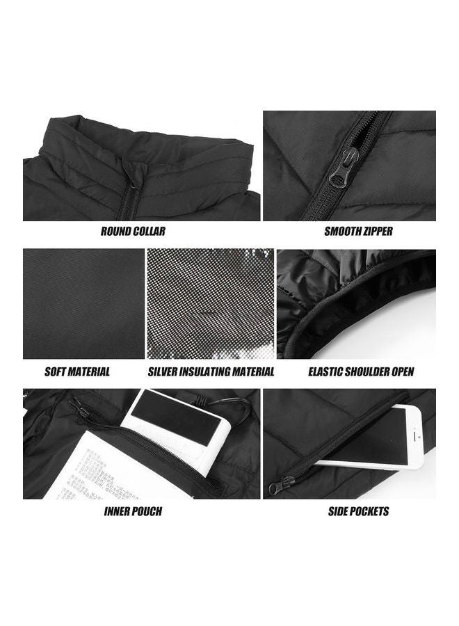 Lightweight USB Charging Electric Heating Thermal Waistcoat Black  - Image 4