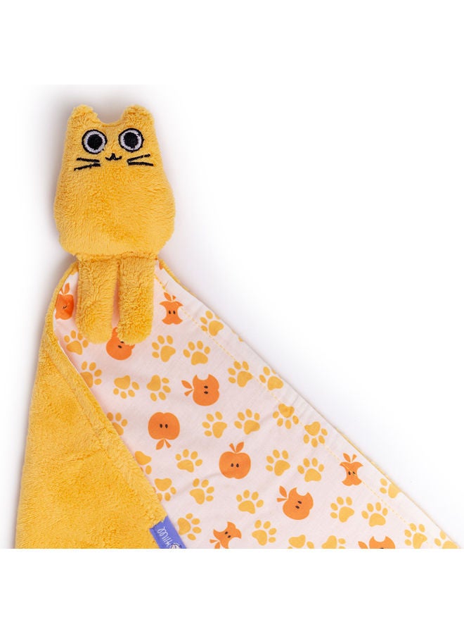 Milk & Moo Tombish Cat Pattern Blanket Polyester Orange/White 30x30cm  - Image 4