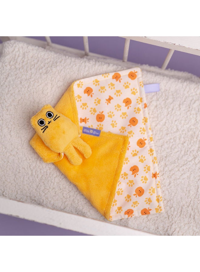 Milk & Moo Tombish Cat Pattern Blanket Polyester Orange/White 30x30cm  - Image 5