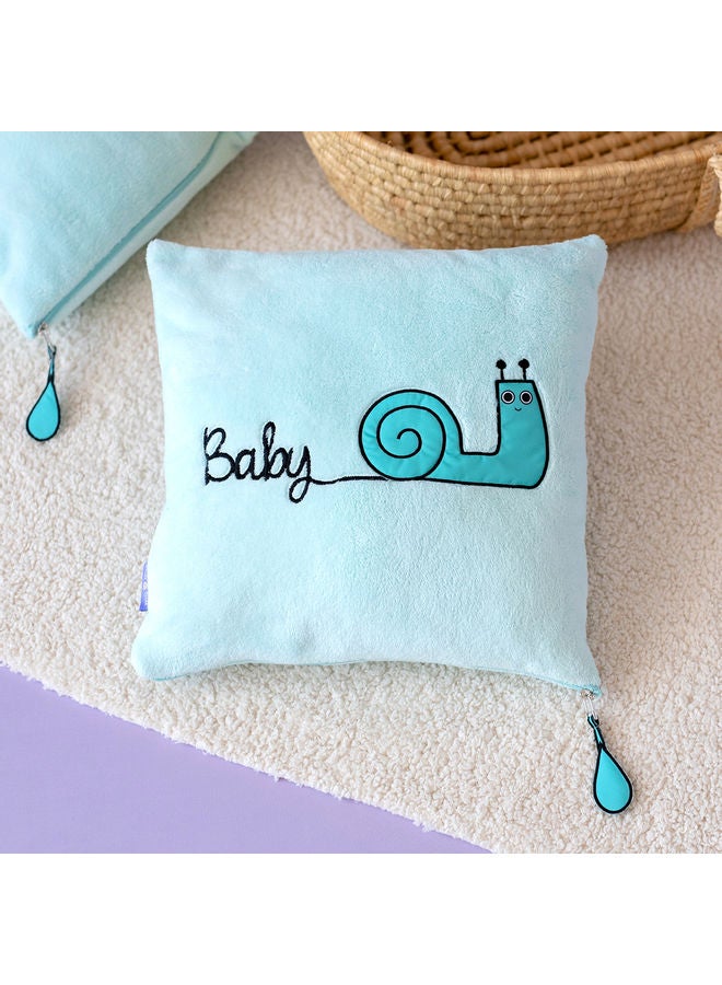 Milk & Moo Sangaloz Printed Pillow Cotton Light Blue/Black 40x40cm  - Image 5