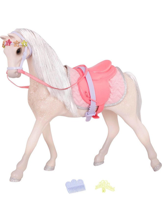 جليتر جيرل حصان أبيض لامع مع تاج مقاس 14 بوصة - Image 2