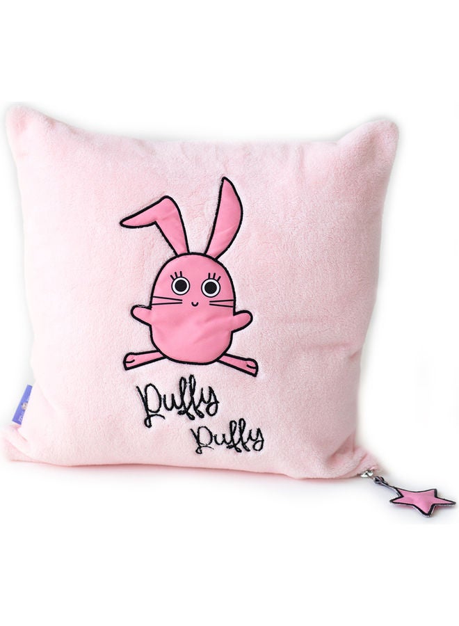 Milk & Moo Chancin Printed Pillow Cotton Pink/Black 40x40cm  - Image 1