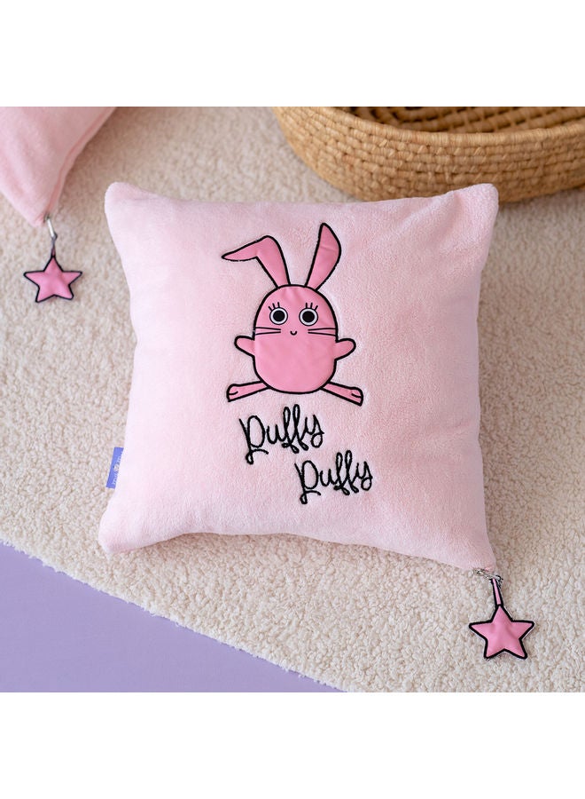 Milk & Moo Chancin Printed Pillow Cotton Pink/Black 40x40cm  - Image 5
