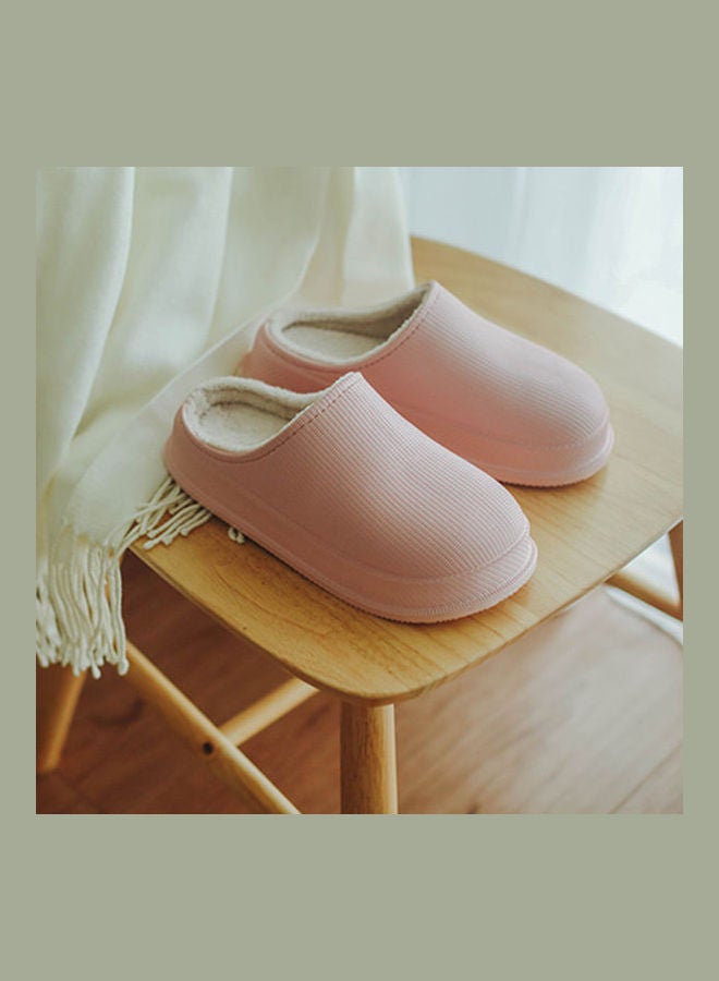 Generic - Waterproof Winter Thick-Sole Slippers Pink - Image 1