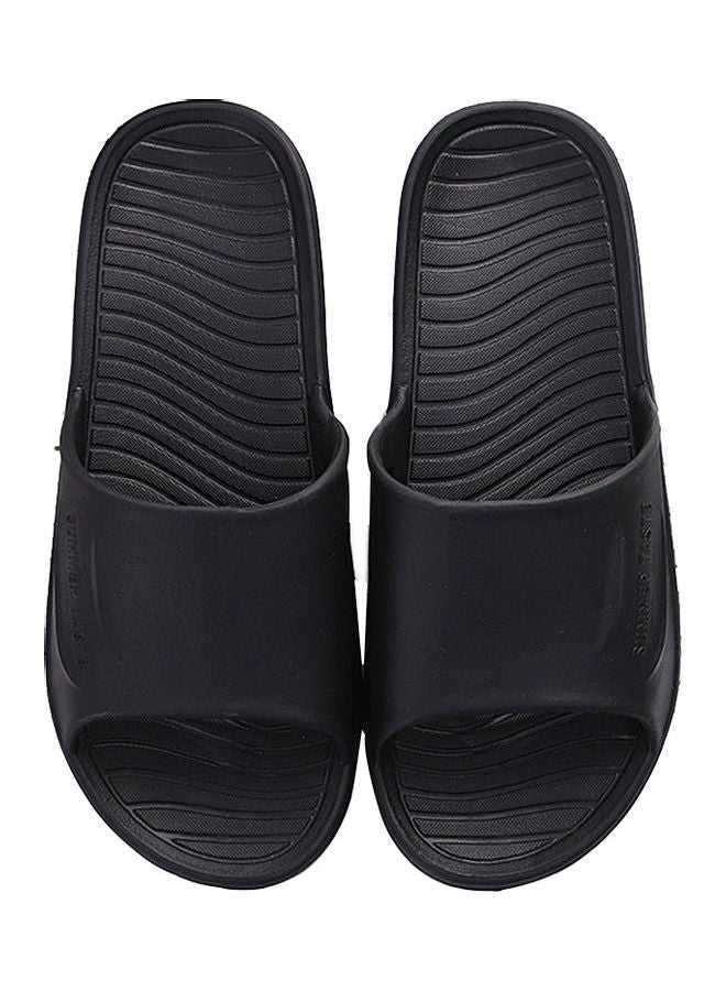 Men Waterproof Anti-slip Lightweight Shower Slippers Black - Image 1