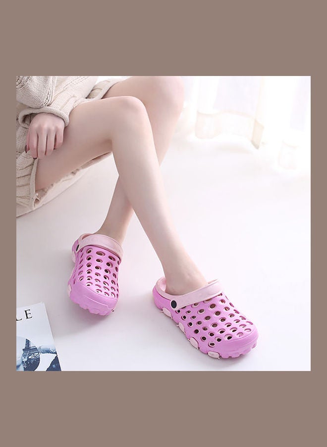 Generic - Multi Holes Anti-skid Outdoor Beach Slippers Sandals Pink - Image 1