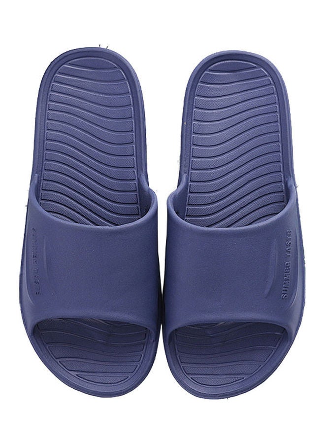 Men Waterproof Anti-slip Lightweight Shower Slippers Dark Blue 