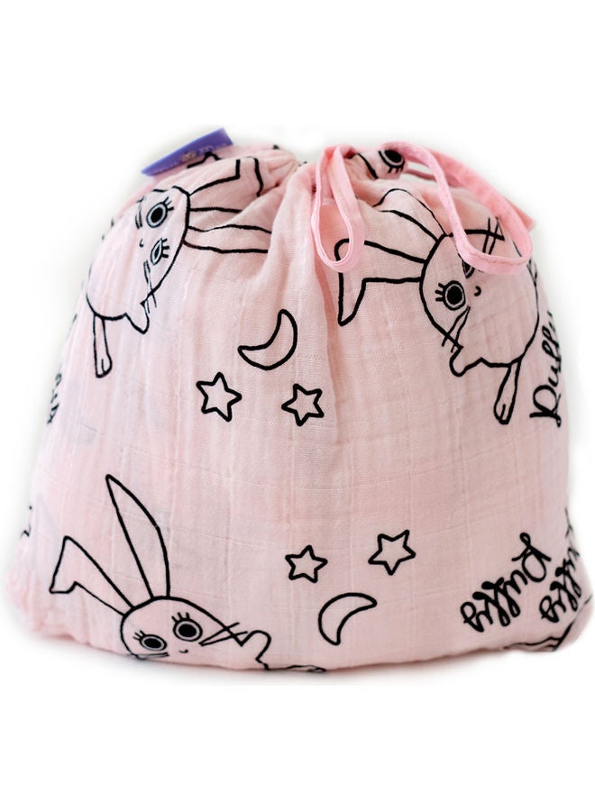 Milk & Moo 2-Piece Swaddle Blanket Set Cotton Pink/Black/White 110x110cm - Image 2