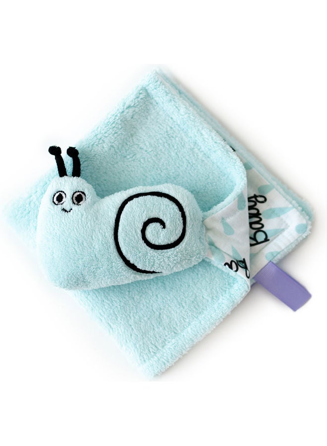 Milk & Moo Sangaloz Pattern Blanket cotton Light Blue/Black/White 30x30cm  - Image 1