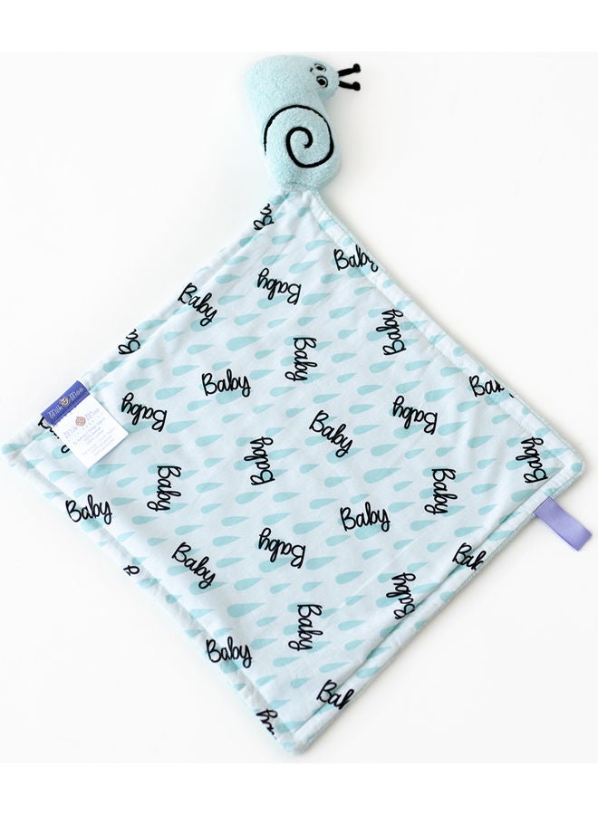 Milk & Moo Sangaloz Pattern Blanket cotton Light Blue/Black/White 30x30cm  - Image 2