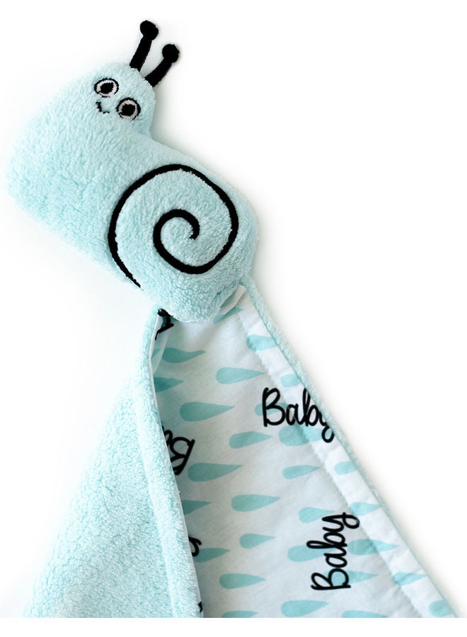 Milk & Moo Sangaloz Pattern Blanket cotton Light Blue/Black/White 30x30cm  - Image 4