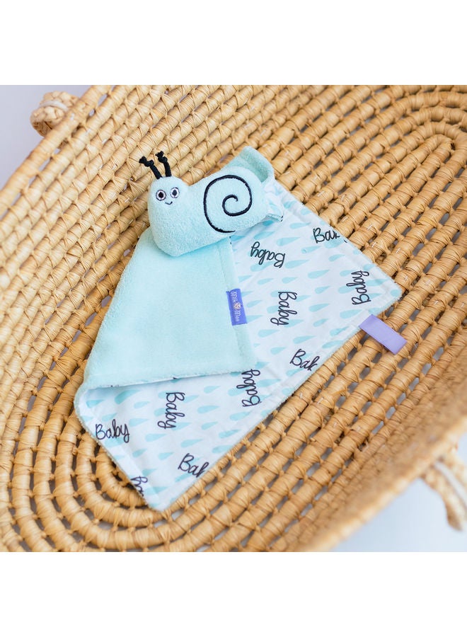 Milk & Moo Sangaloz Pattern Blanket cotton Light Blue/Black/White 30x30cm  - Image 5