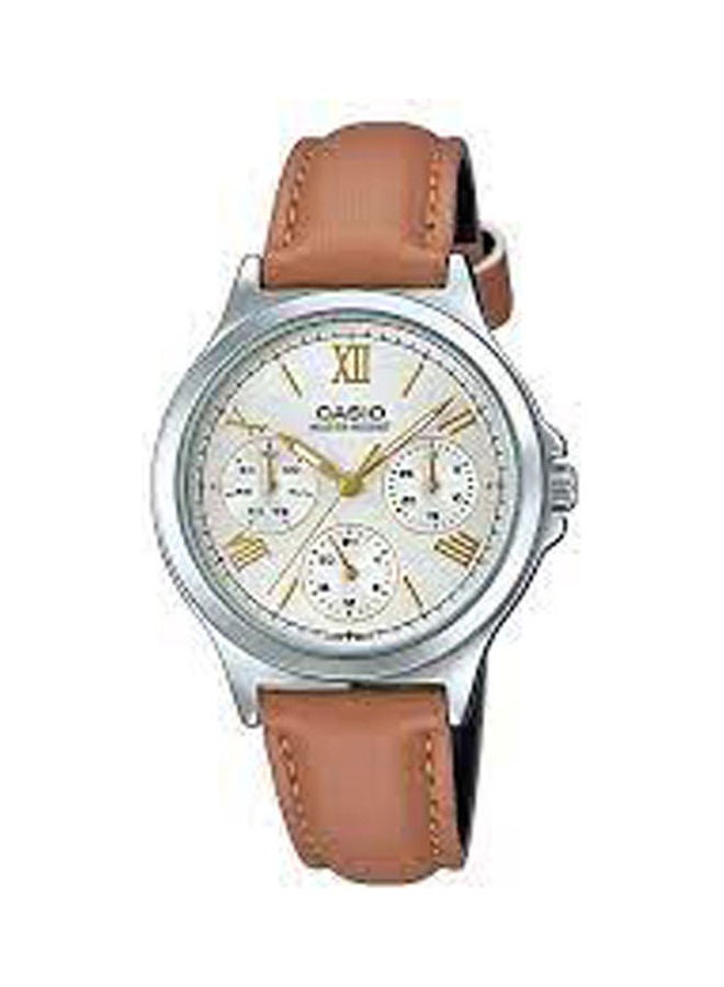 CASIO Men's Leather Analog Wrist Watch For Men LTP-V300L-7A2 - Image 1