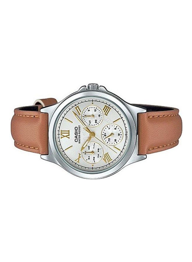 CASIO Men's Leather Analog Wrist Watch For Men LTP-V300L-7A2 - Image 2