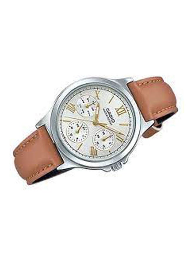 CASIO Men's Leather Analog Wrist Watch For Men LTP-V300L-7A2 - Image 3