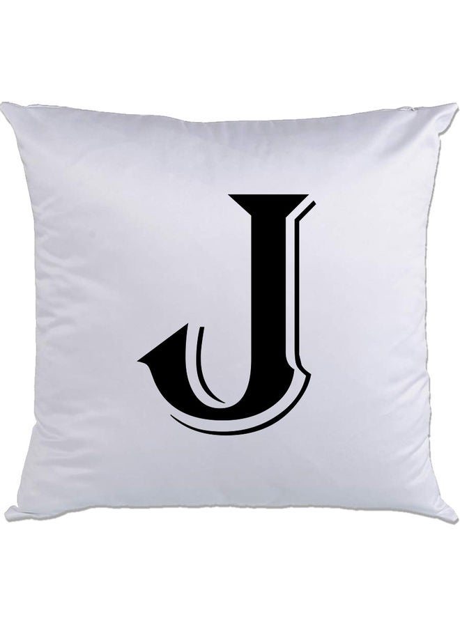 AMC DESIGN J Printed Cushion White/Black 40x40cm