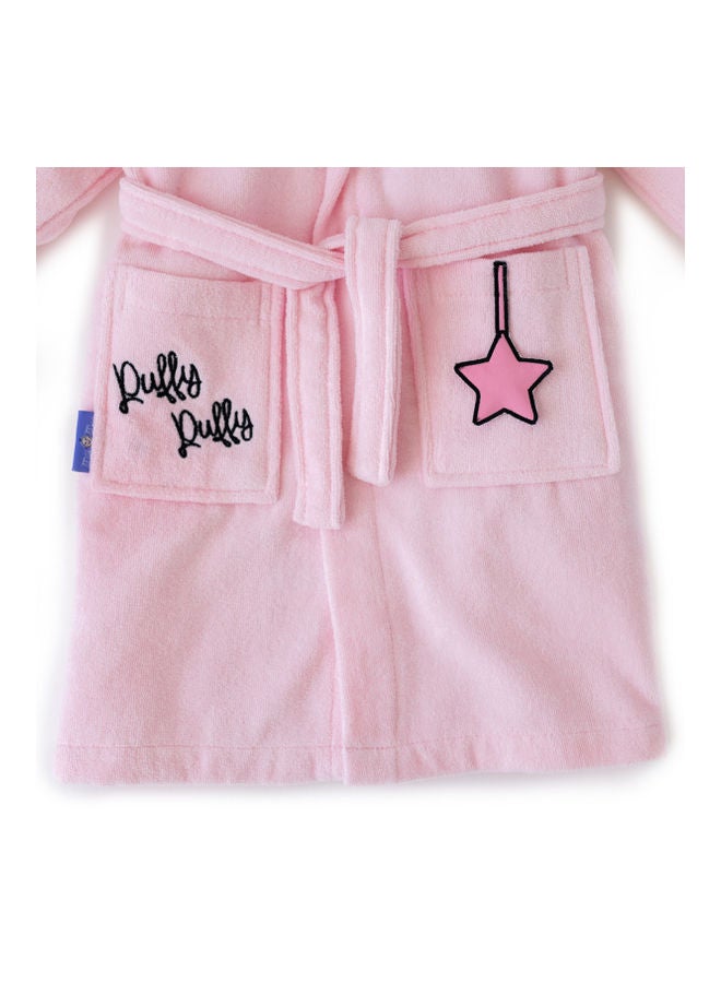Milk & Moo - Chancin Velvet Bathrobe Pink/Black 64x36cm - Image 1
