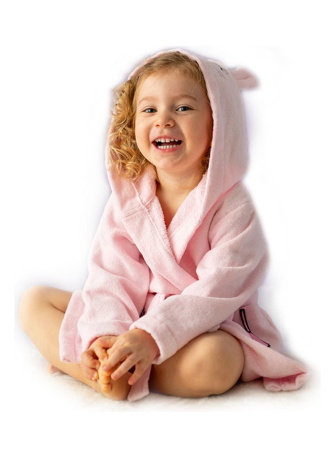 Milk & Moo - Chancin Velvet Bathrobe Pink/Black 64x36cm - Image 1