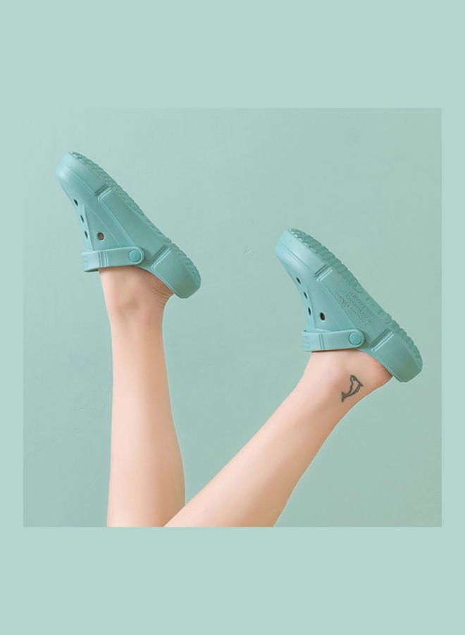 Pair Of Closed Toe Sandals Dark Green - Image 2