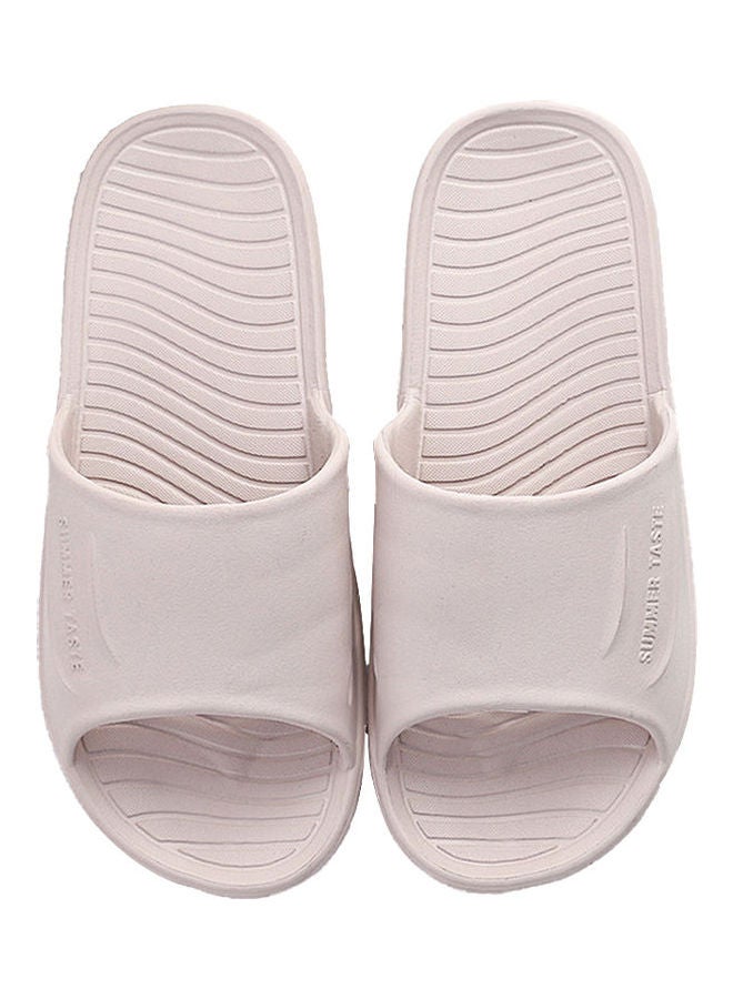 Men Waterproof Anti-slip Lightweight Shower Slippers White 