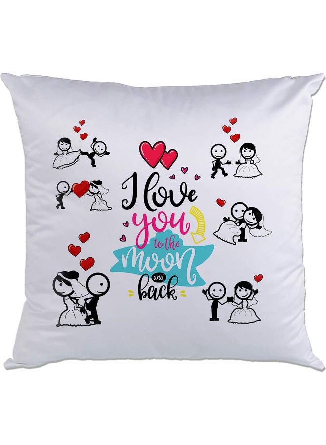 AMC DESIGN Printed Cushion White/Black/Red 40x40cm