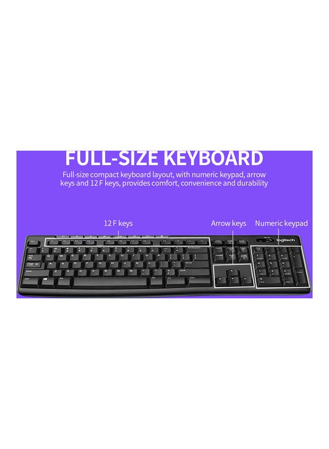 Logitech Wireless Keyboard And Mouse Set Black - Image 4