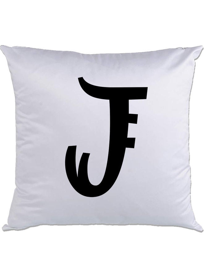 AMC DESIGN J Printed Cushion White/Black 40x40cm 