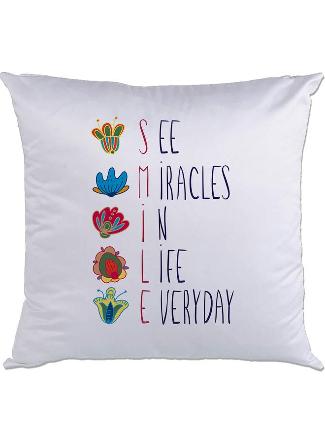 AMC DESIGN Quote Printed Cushion White/Blue/Pink 40x40cm 