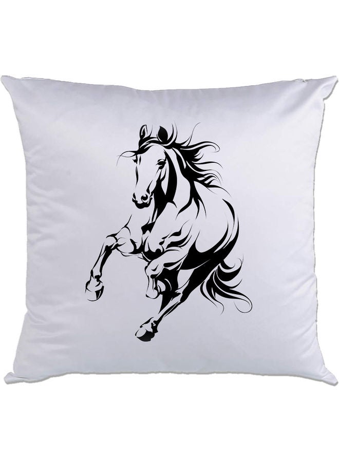 AMC DESIGN Horse Printed Cushion White/Black 40x40cm 