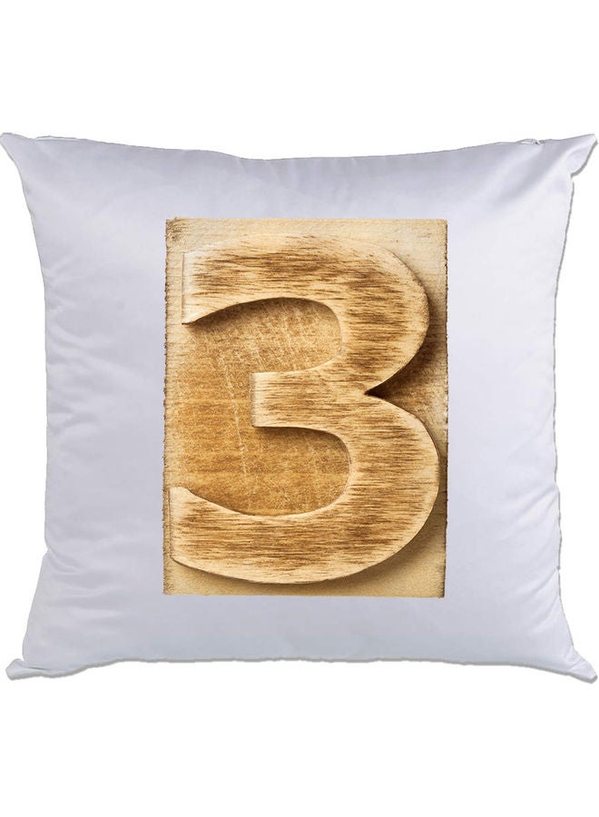 AMC DESIGN 3-Printed Pillow Cushion White/Brown 40 x 40cm 