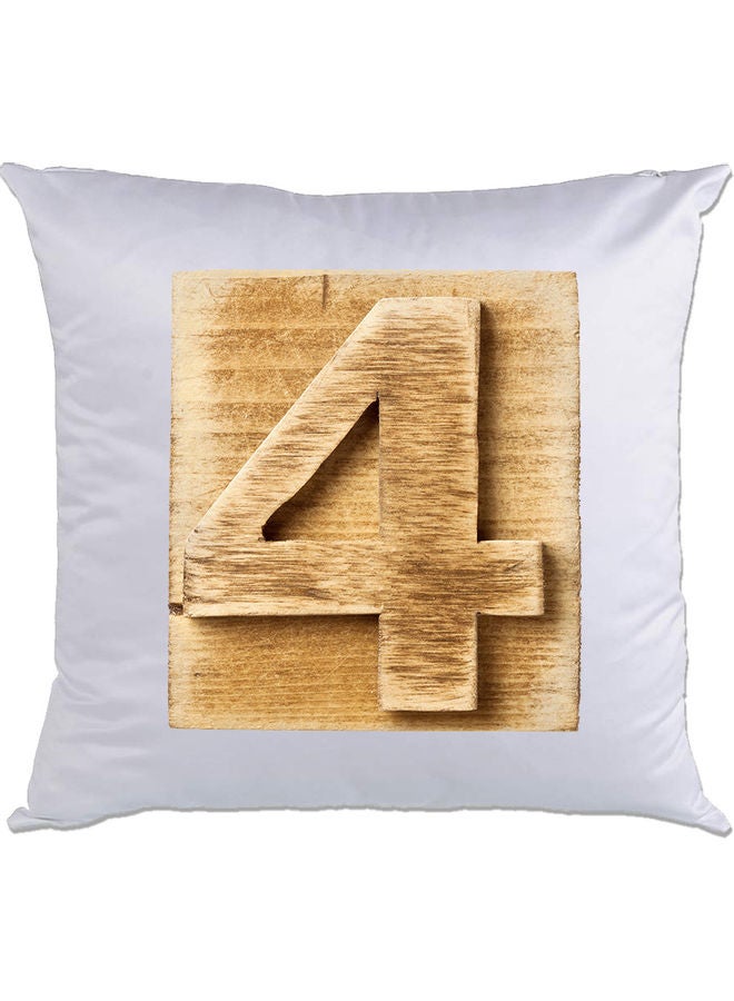 AMC DESIGN 4-Printed Pillow Cushion White/Brown 40 x 40cm 
