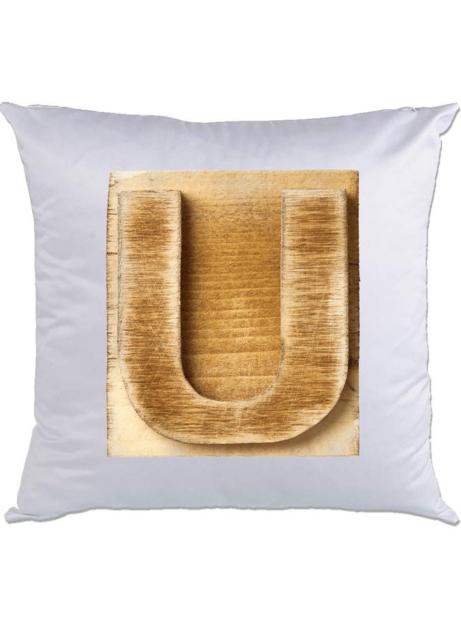 AMC DESIGN U-Printed Decorative Pillow White/Brown 40 x 40cm 