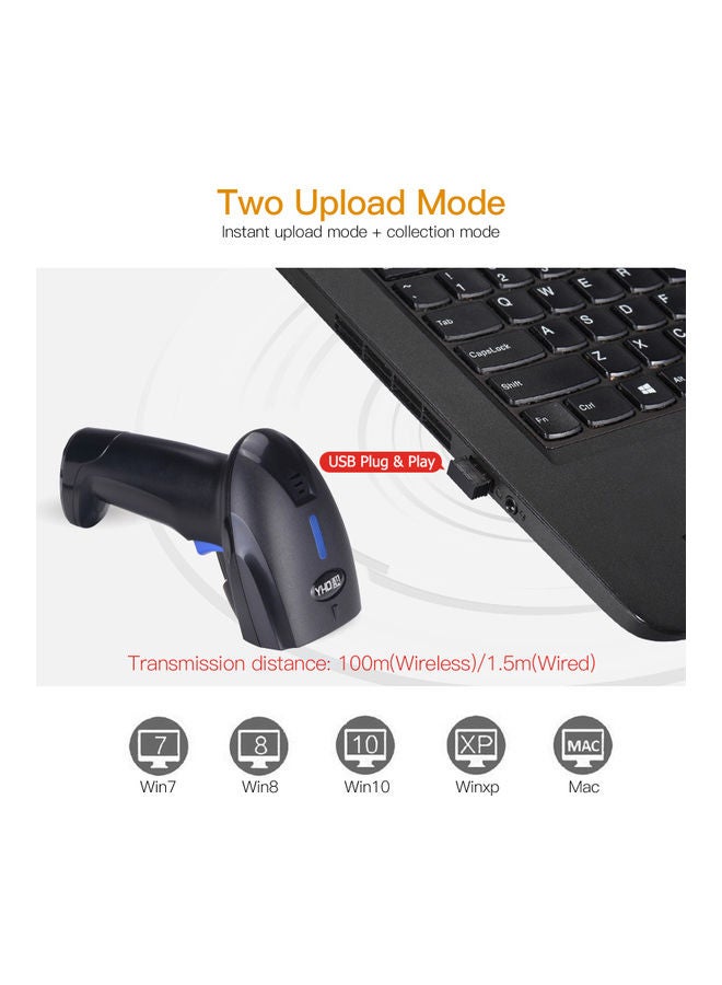 Aibecy - Wireless Barcode Scanner Black - Image 1