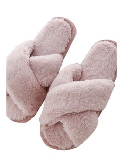 Open Toe Flat Slippers Pink